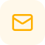 Icône d'enveloppe jaune sur fond transparent, symbolisant un message ou un email.