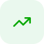 Icône verte avec une flèche ascendante blanche, symbolisant une tendance à la hausse.