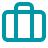 Une simple icône de valise bleue avec une poignée, symbolisant le voyage ou les bagages.