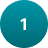 Un cercle bleu avec le chiffre blanc "1" au centre.